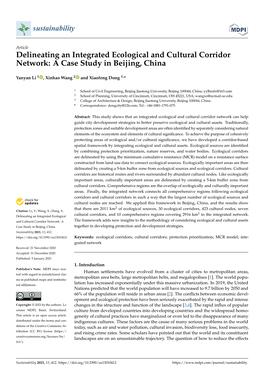 Delineating an Integrated Ecological and Cultural Corridor Network: a Case Study in Beijing, China