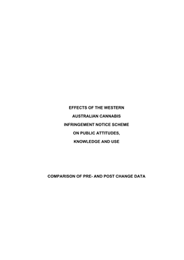 Effects of the Western Australian Cannabis Infringement Notice Scheme on Public Attitudes, Knowledge and Use