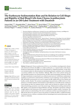 The Erythrocyte Sedimentation Rate and Its Relation to Cell Shape And