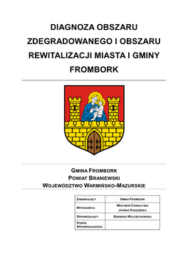 Diagnoza Obszaru Zdegradowanego I Obszaru Rewitalizacji Miasta I Gminy Frombork