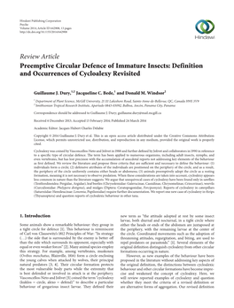 Preemptive Circular Defence of Immature Insects: Definition and Occurrences of Cycloalexy Revisited