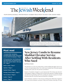 New Jersey Condo to Resume Shabbat Elevator Service After Settling with Residents Who Sued