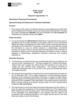 Planning & Development Special Housing Area Expression Of