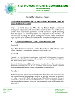 FIJI HUMAN RIGHTS COMMISSION1 GPO Private Mail Bag SUVA, FIJI ISLANDS to ______