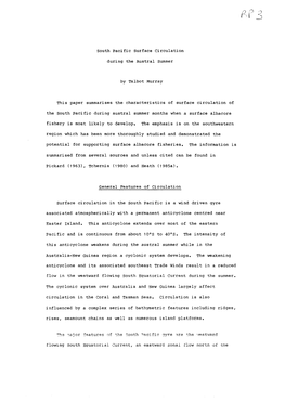 South Pacific Surface Circulation During the Austral Summer