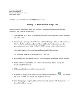 1.2 Ripping Audio Records Using Cdex