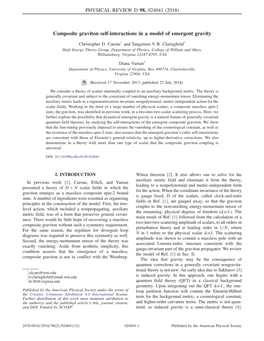 Composite Graviton Self-Interactions in a Model of Emergent Gravity