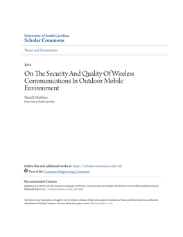 On the Security and Quality of Wireless Communications in Outdoor Mobile Environment