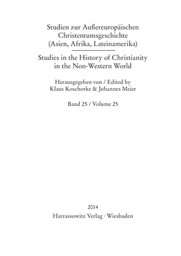 Studies in the History of Christianity in the Non-Western World