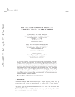 Arxiv:0812.0913V1 [Q-Fin.ST] 4 Dec 2008 Eebr4 2008 4, December Et Srfehdqikywe Resaeﬁlled