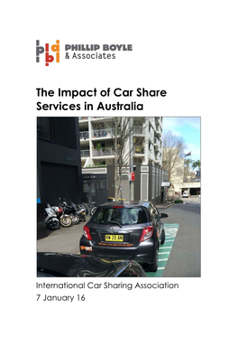 The Impact of Car Share Services in Australia