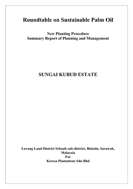 Summary Report of Planning and Management