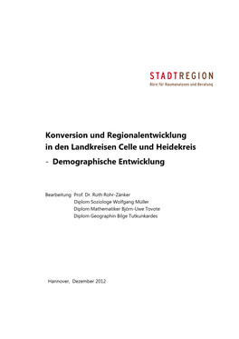 Konversion Und Regionalentwicklung in Den Landkreisen Celle Und Heidekreis - Demographische Entwicklung