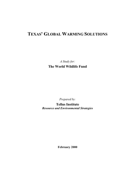 Texas' Global Warming Solutions