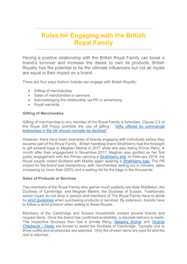 Rules for Engaging with the British Royal Family