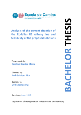 Analysis of the Current Situation of the Rodalies R1 Railway Line and Feasibility of the Proposed Solutions