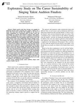 Exploratory Study on the Career Sustainability of Singing Talent Audition Finalists
