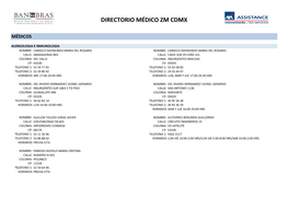 Directorio Médico Zm Cdmx