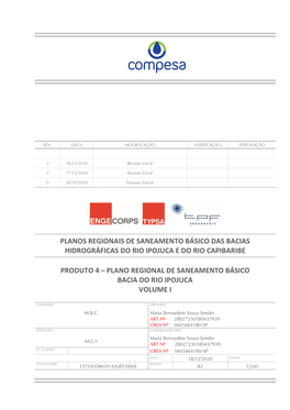 Planos Regionais De Saneamento Básico Das Bacias Hidrográficas Do Rio Ipojuca E Do Rio Capibaribe