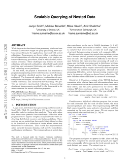 Scalable Querying of Nested Data