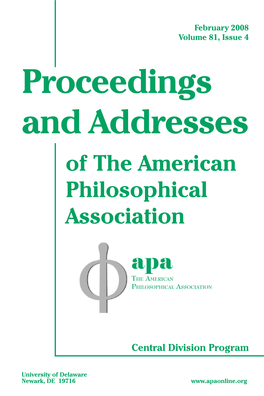 Proceedings and Addresses of the American Philosophical Association