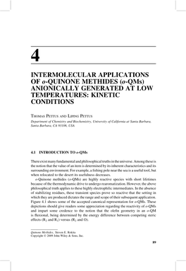 (O-Qms) ANIONICALLY GENERATED at LOW TEMPERATURES: KINETIC CONDITIONS