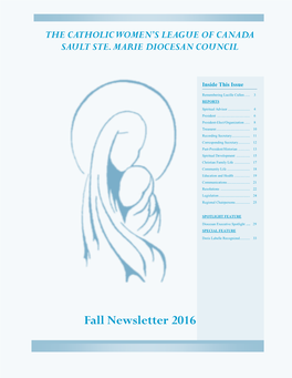 Fall Newsletter 2016