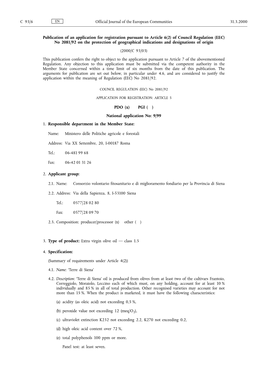 Of Council Regulation (EEC) No 2081/92 on the Protection of Geographical Indications and Designations of Origin