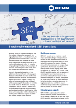 Search Engine Optimised (SEO) Translations
