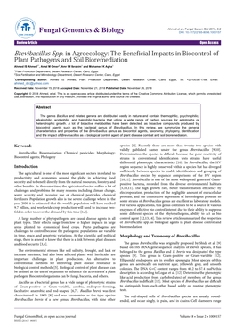 Brevibacillus Spp. in Agroecology: the Beneficial Impacts in Biocontrol