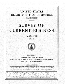 Survey of Current Business May 1926