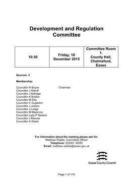 Development and Regulation Committee