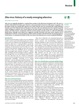 Zika Virus: History of a Newly Emerging Arbovirus