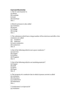 Current Electricity 1