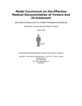 Model Curriculum on the Effective Medical Documentation of Torture and Ill-Treatment