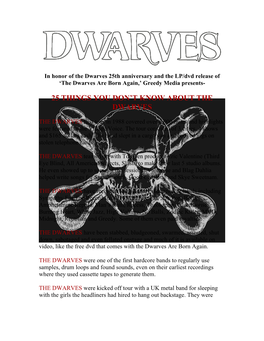 25 Things You Don't Know About the Dwarves