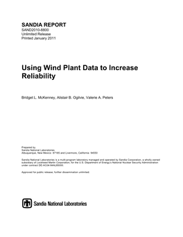 Using Wind Plant Data to Increase Reliability