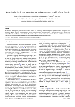 Approximating Implicit Curves on Plane and Surface Triangulations with Afﬁne Arithmetic