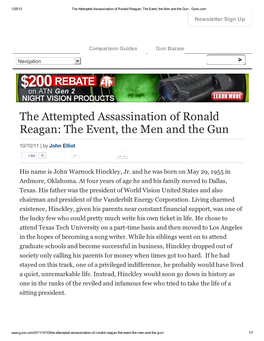 The Attempted Assassination of Ronald Reagan: the Event, the Men and the Gun - Guns.Com