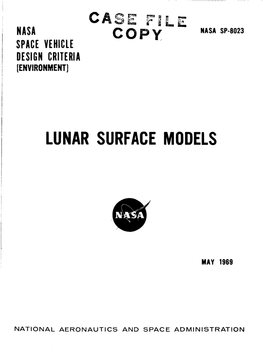 Lunar Surface Models