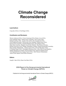 Climate Change Reconsidered