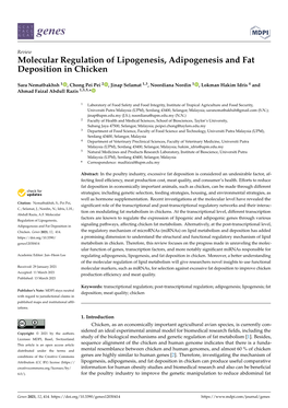 Molecular Regulation of Lipogenesis, Adipogenesis and Fat Deposition in Chicken