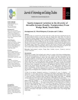 Spatio-Temporal Variation in the Diversity of Threadfin Breams