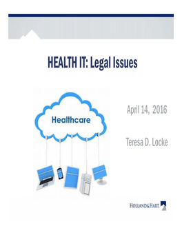 HEALTH IT: Legal Issues