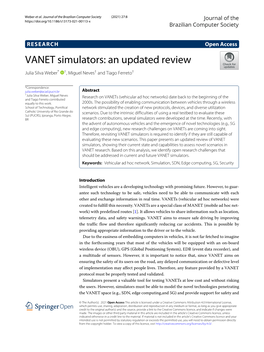 VANET Simulators: an Updated Review