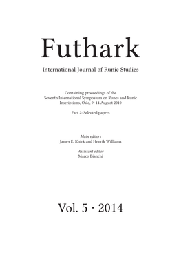 Futhark International Journal of Runic Studies