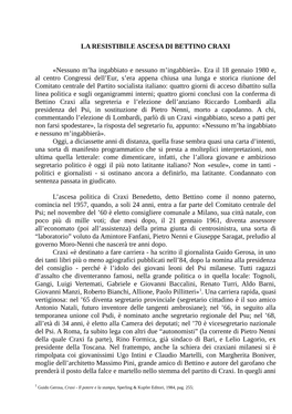 LA RESISTIBILE ASCESA DI BETTINO CRAXI «Nessuno M'ha