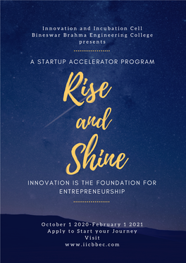 A Startup Accelerator Program Innovation Is The