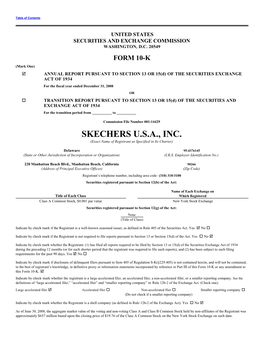 SKECHERS U.S.A., INC. (Exact Name of Registrant As Specified in Its Charter)