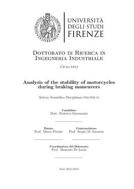 Dottorato Di Ricerca in Ingegneria Industriale